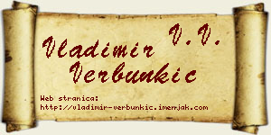 Vladimir Verbunkić vizit kartica